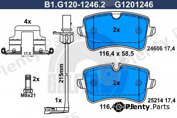  GALFER part B1.G120-1246.2 (B1G12012462) Brake Pad Set, disc brake