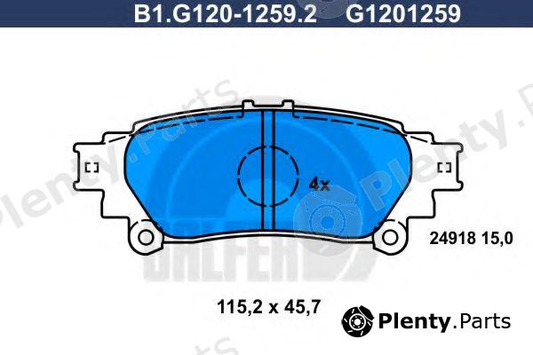  GALFER part B1.G120-1259.2 (B1G12012592) Brake Pad Set, disc brake
