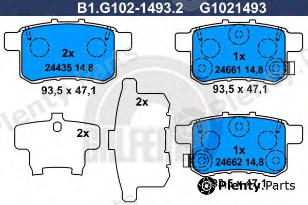  GALFER part B1.G102-1493.2 (B1G10214932) Brake Pad Set, disc brake