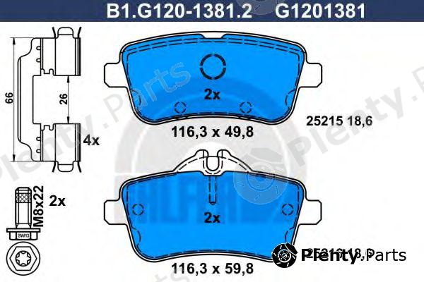  GALFER part B1.G120-1381.2 (B1G12013812) Brake Pad Set, disc brake
