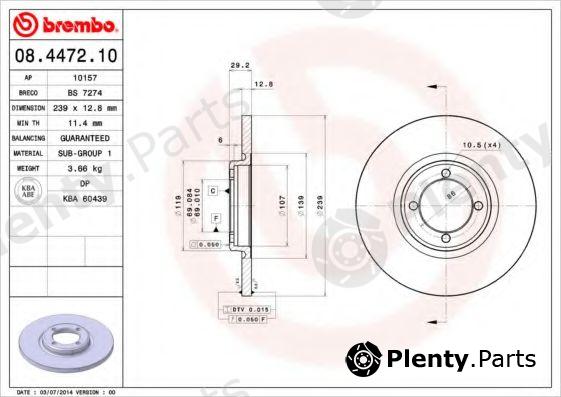  BREMBO part 08.4472.10 (08447210) Brake Disc