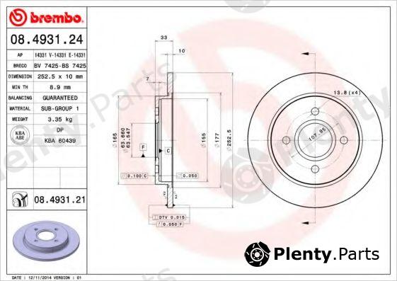  BREMBO part 08.4931.24 (08493124) Brake Disc
