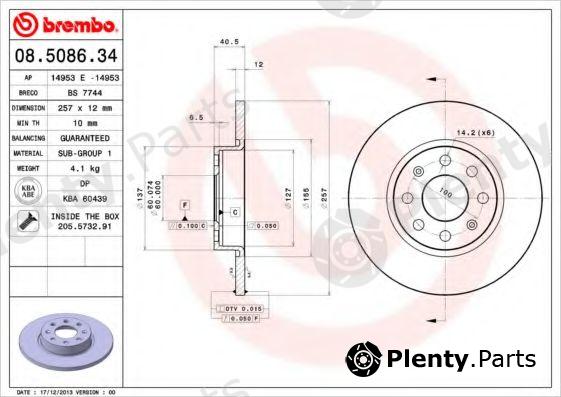  BREMBO part 08.5086.34 (08508634) Brake Disc