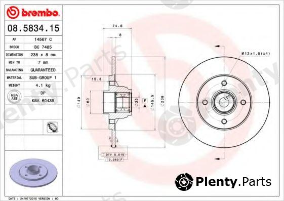  BREMBO part 08.5834.15 (08583415) Brake Disc