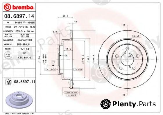  BREMBO part 08.6897.11 (08689711) Brake Disc