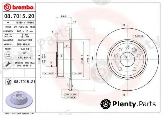  BREMBO part 08.7015.21 (08701521) Brake Disc