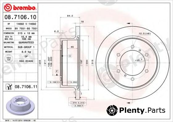  BREMBO part 08.7106.11 (08710611) Brake Disc
