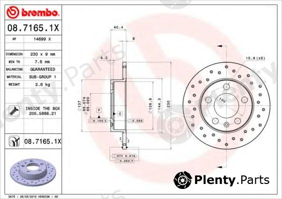  BREMBO part 08.7165.1X (0871651X) Brake Disc