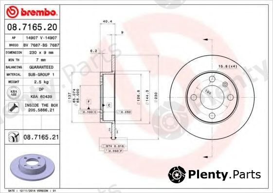  BREMBO part 08.7165.20 (08716520) Brake Disc