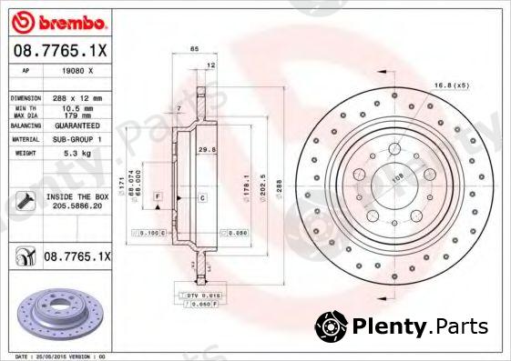  BREMBO part 08.7765.1X (0877651X) Brake Disc