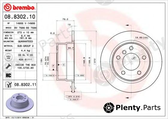  BREMBO part 08.8302.10 (08830210) Brake Disc