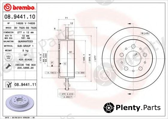  BREMBO part 08.9441.11 (08944111) Brake Disc