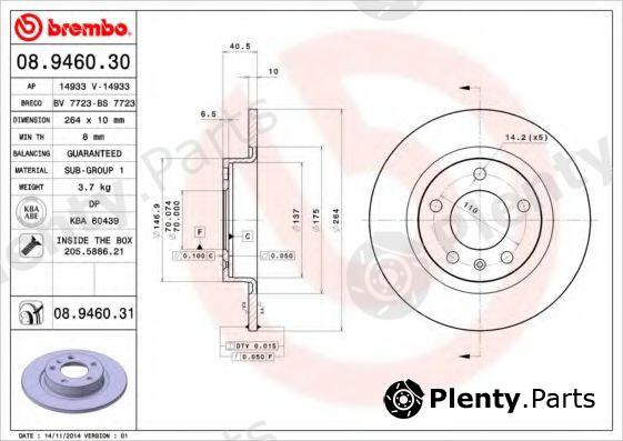  BREMBO part 08.9460.30 (08946030) Brake Disc
