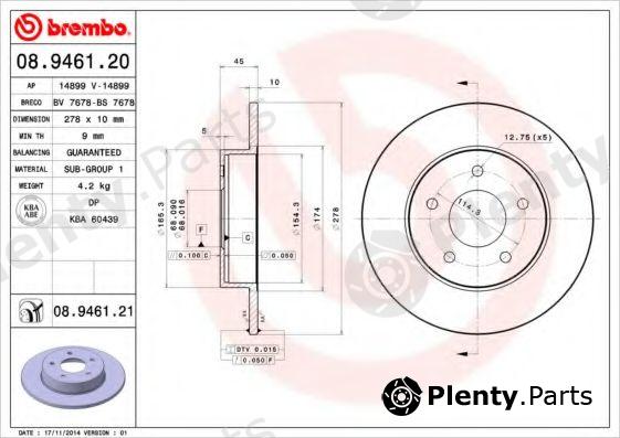  BREMBO part 08.9461.20 (08946120) Brake Disc