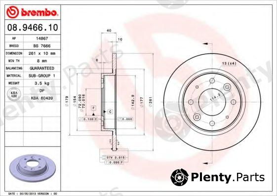  BREMBO part 08.9466.10 (08946610) Brake Disc