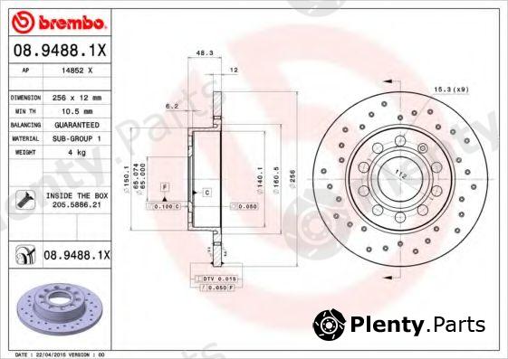  BREMBO part 0894881X Brake Disc