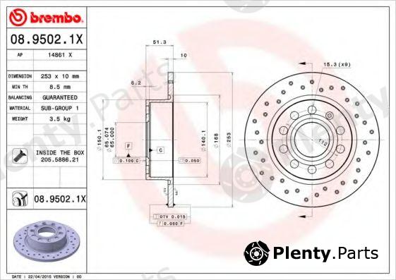  BREMBO part 0895021X Brake Disc
