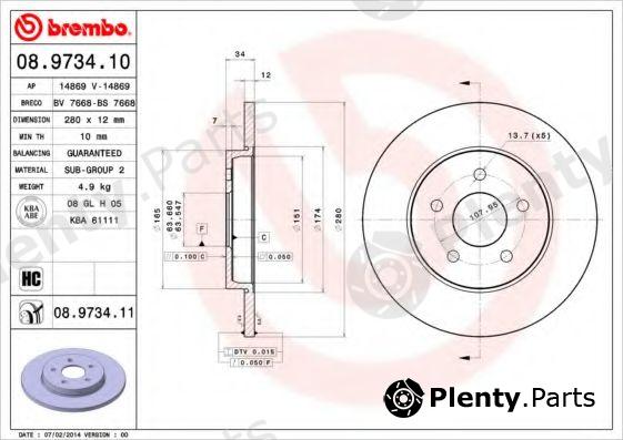  BREMBO part 08.9734.10 (08973410) Brake Disc