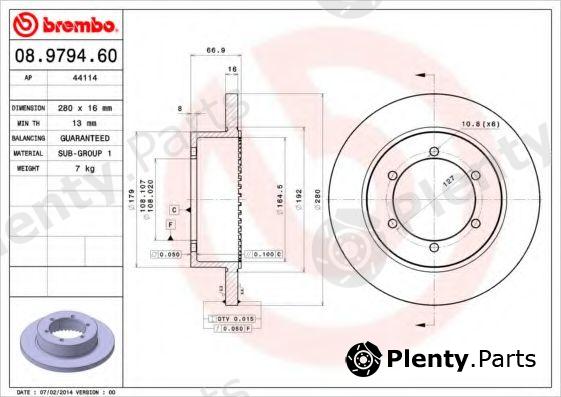  BREMBO part 08.9794.60 (08979460) Brake Disc