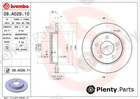  BREMBO part 08.A029.11 (08A02911) Brake Disc
