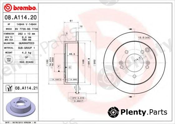  BREMBO part 08.A114.20 (08A11420) Brake Disc