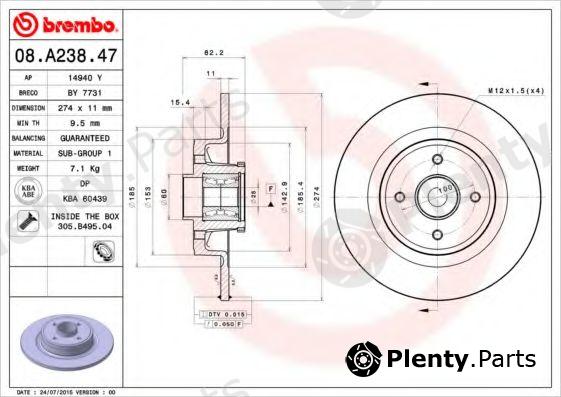  BREMBO part 08.A238.47 (08A23847) Brake Disc