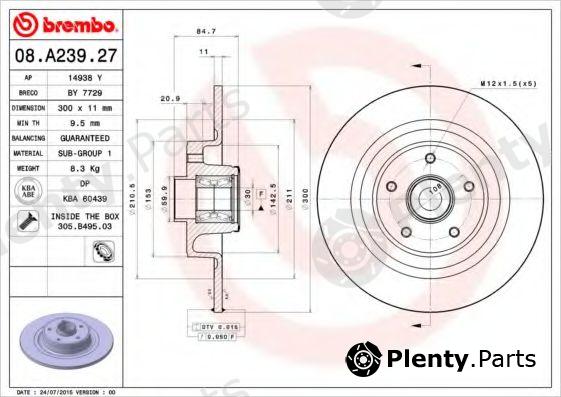  BREMBO part 08.A239.27 (08A23927) Brake Disc