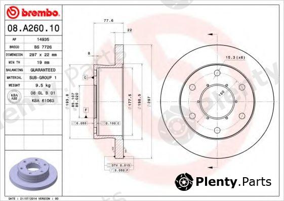  BREMBO part 08.A260.10 (08A26010) Brake Disc