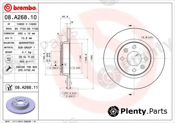  BREMBO part 08.A268.10 (08A26810) Brake Disc