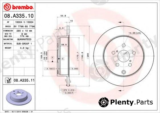  BREMBO part 08.A335.10 (08A33510) Brake Disc
