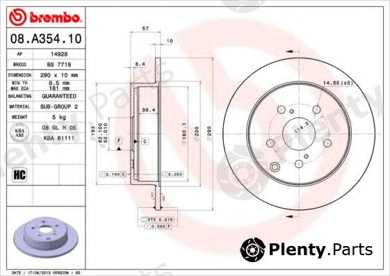  BREMBO part 08.A354.10 (08A35410) Brake Disc