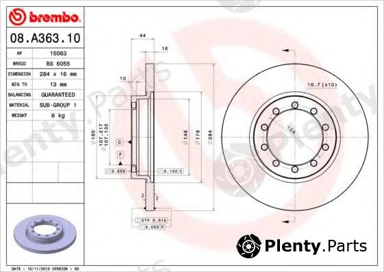  BREMBO part 08.A363.10 (08A36310) Brake Disc