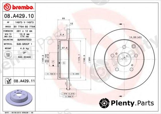  BREMBO part 08.A429.11 (08A42911) Brake Disc