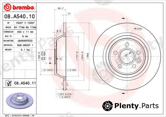  BREMBO part 08.A540.10 (08A54010) Brake Disc