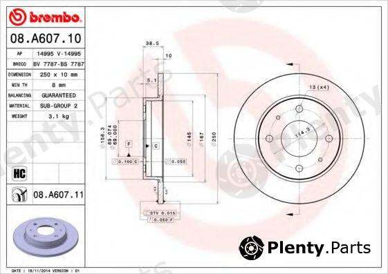  BREMBO part 08.A607.10 (08A60710) Brake Disc