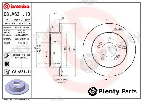  BREMBO part 08.A631.10 (08A63110) Brake Disc