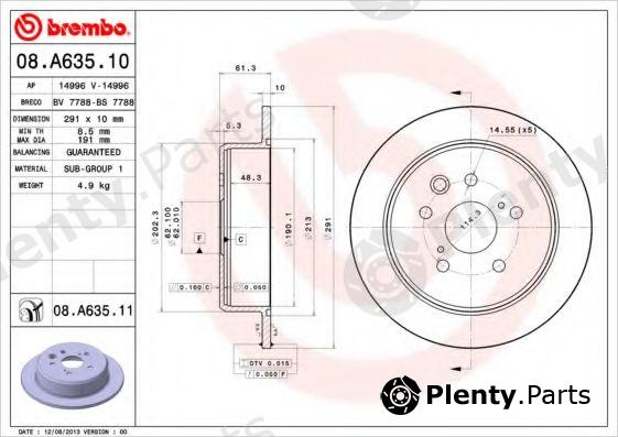  BREMBO part 08.A635.10 (08A63510) Brake Disc