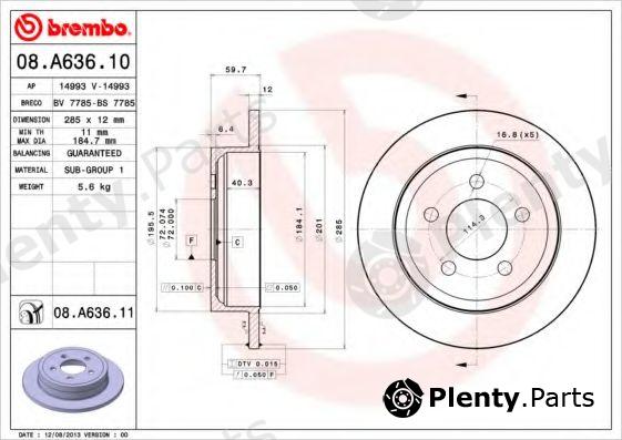 BREMBO part 08.A636.11 (08A63611) Brake Disc