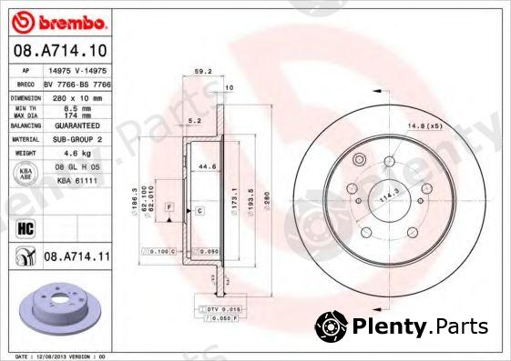  BREMBO part 08.A714.11 (08A71411) Brake Disc