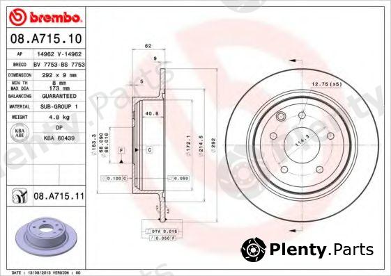  BREMBO part 08.A715.11 (08A71511) Brake Disc