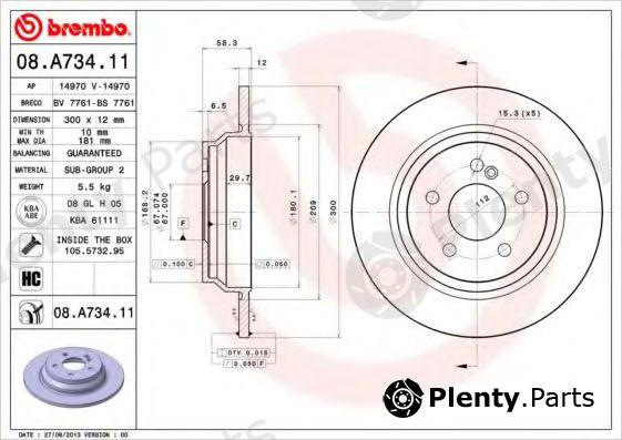  BREMBO part 08.A734.11 (08A73411) Brake Disc