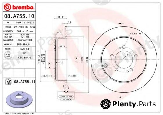  BREMBO part 08.A755.10 (08A75510) Brake Disc