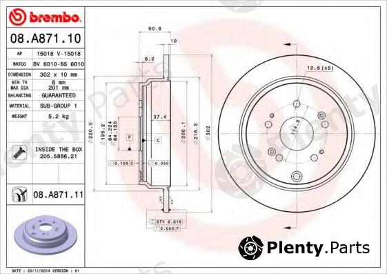  BREMBO part 08.A871.11 (08A87111) Brake Disc