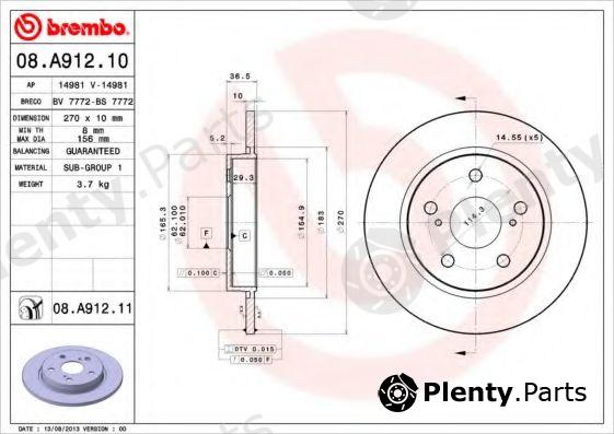  BREMBO part 08.A912.11 (08A91211) Brake Disc