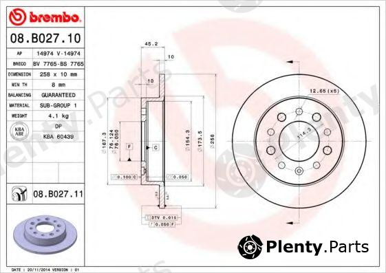 BREMBO part 08.B027.10 (08B02710) Brake Disc