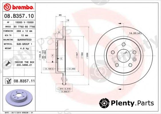  BREMBO part 08.B357.10 (08B35710) Brake Disc