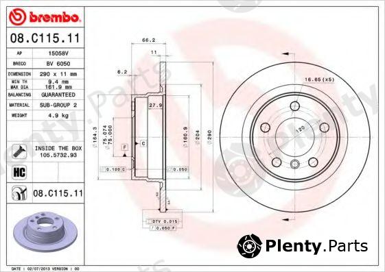  BREMBO part 08.C115.11 (08C11511) Brake Disc