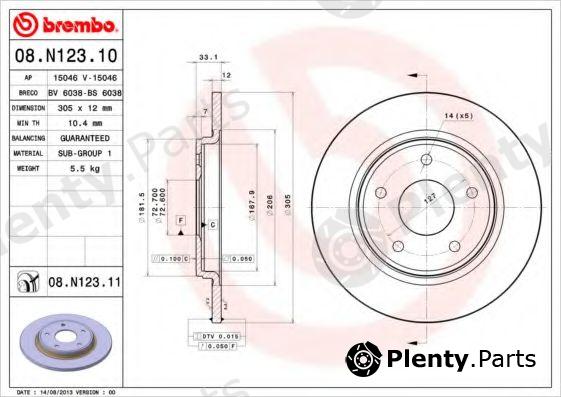  BREMBO part 08.N123.10 (08N12310) Brake Disc