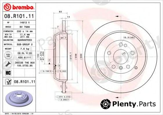  BREMBO part 08.R101.11 (08R10111) Brake Disc
