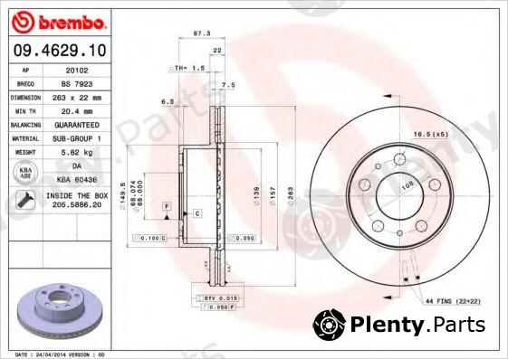 BREMBO part 09.4629.10 (09462910) Brake Disc